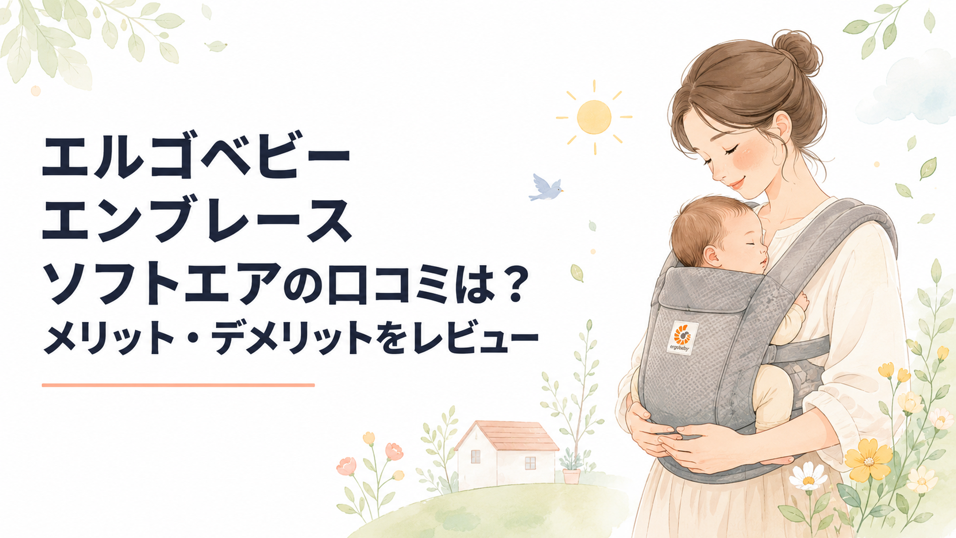 エルゴベビー エンブレース ソフトエアで新生児を対面抱きする親子