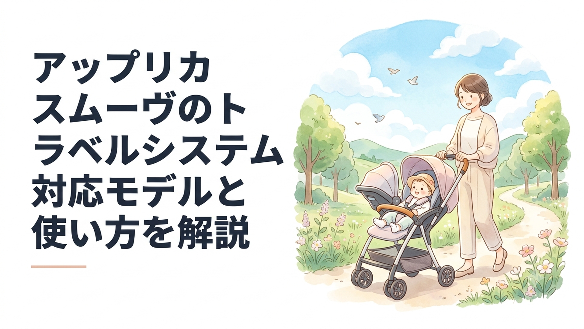アップリカ スムーヴのトラベルシステムを使って赤ちゃんと外出するイメージ